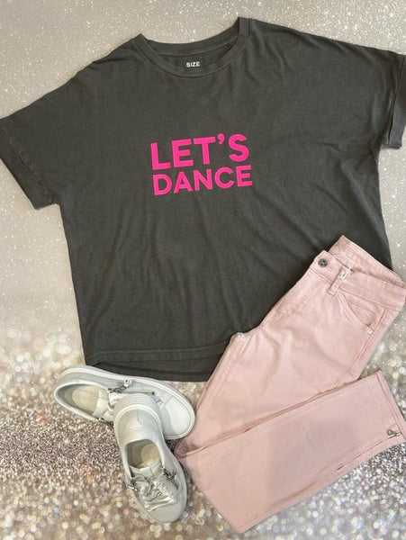Say It With Songs Grey with Neon Pink lets Dance Printed T Shirt