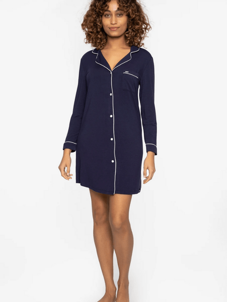 Pretty You London Navy Bamboo Collection Nightshirt