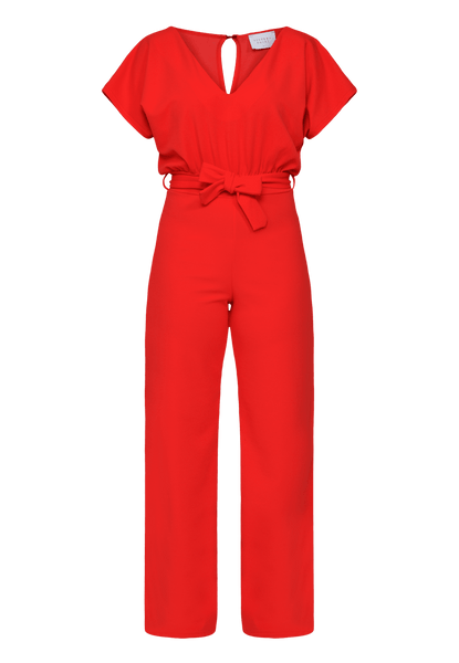Sisterspoint Jumpsuit | Girl V-neck - Raspberry