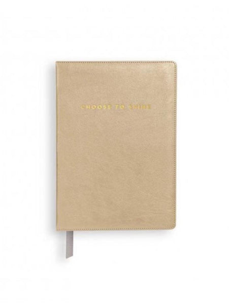 Katie Loxton Metallic Gold Choose To Shine Mini Notebook 