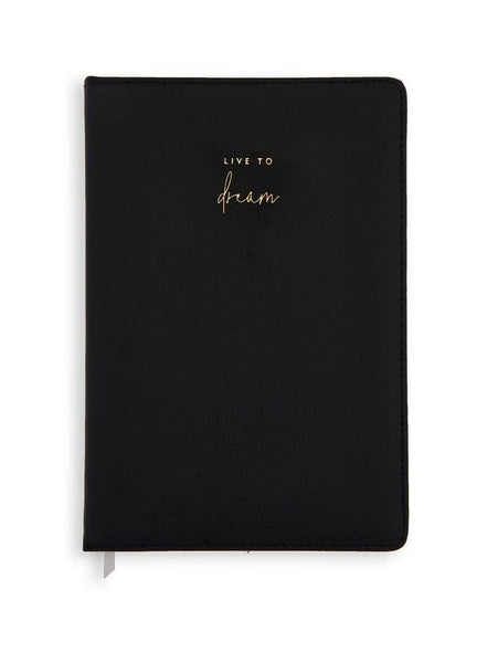 Katie Loxton S Black T 'live To Dream' Pu Notebook
