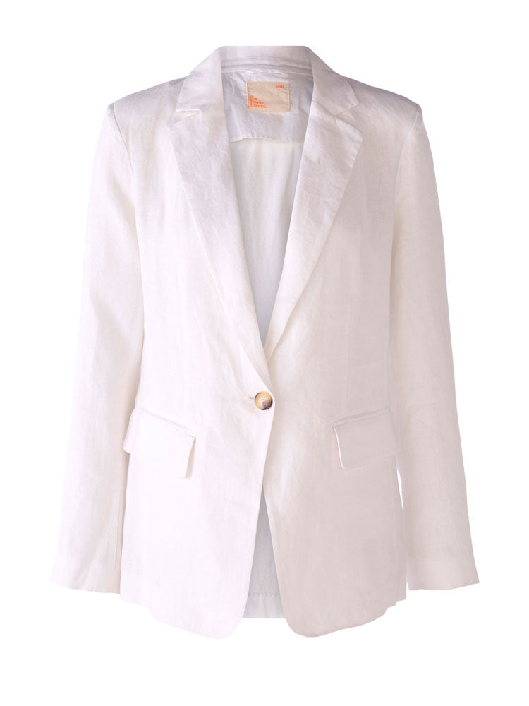Oui White Linen Jacket