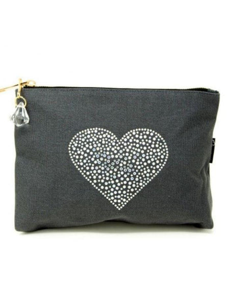 black-colour-grey-rhinestone-heart-zip-bag