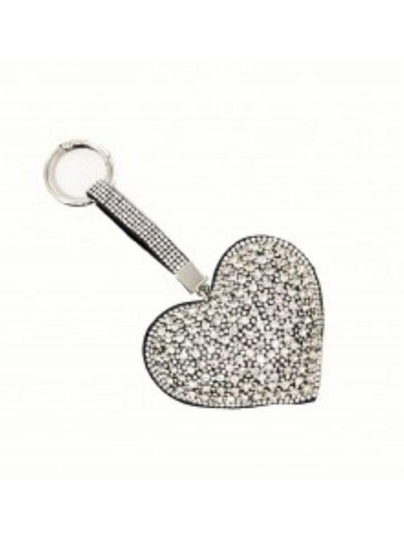 black-colour-large-silver-puffed-heart-glitter-keyring