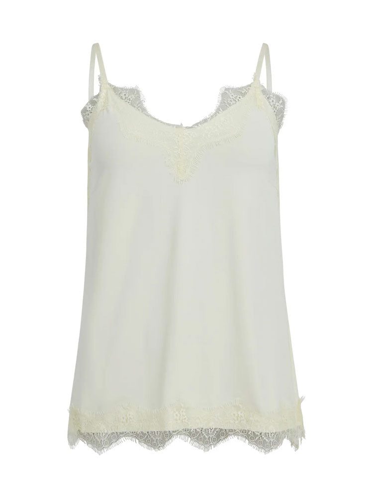 CC Heart Off White Lace Cami Top