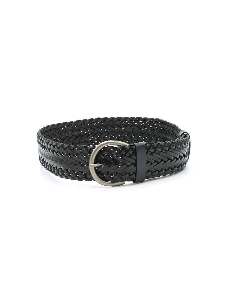 Vimoda Black Plaited Leather Belt