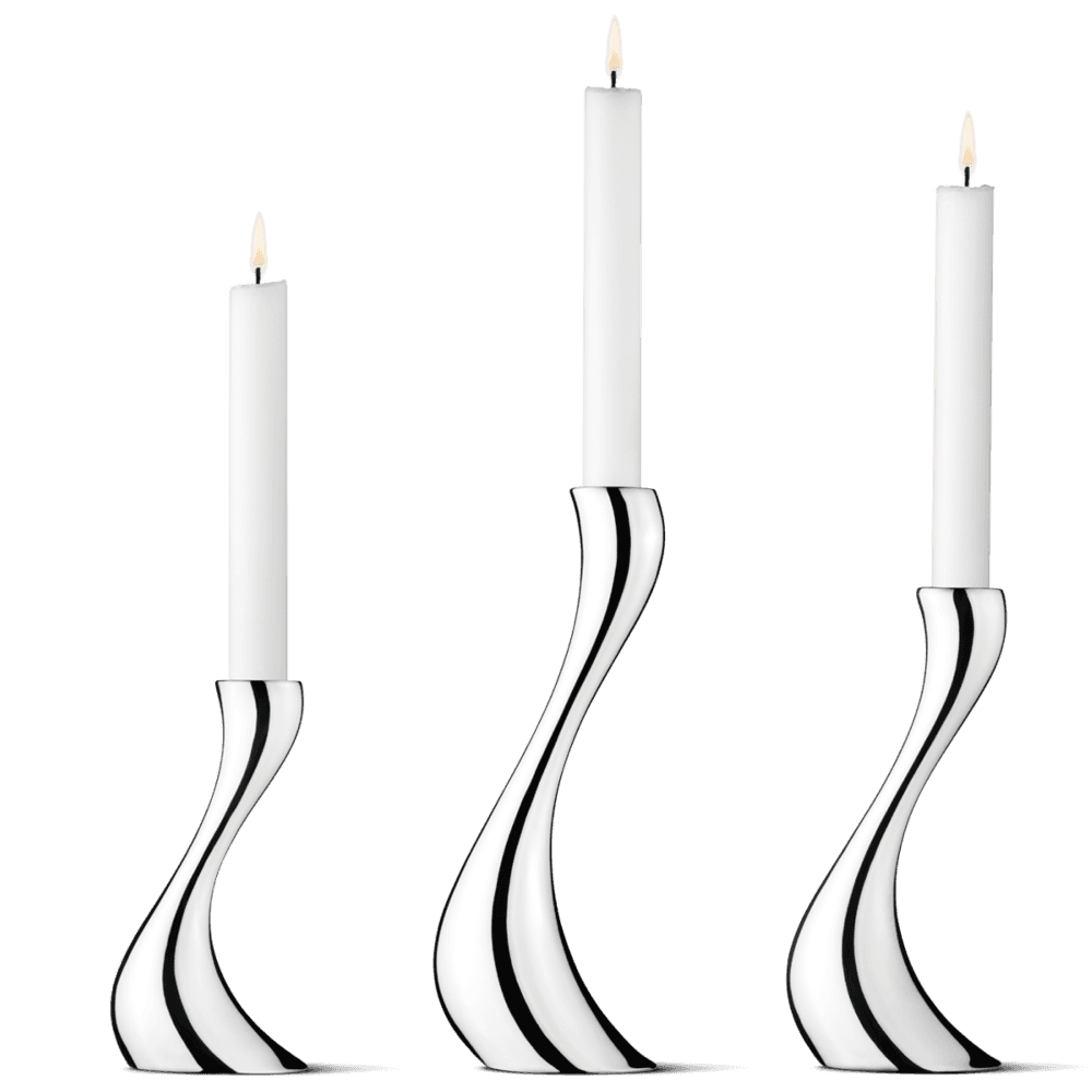 Georg Jensen  Set of 3 Cobra Candleholders - Stainless Steel