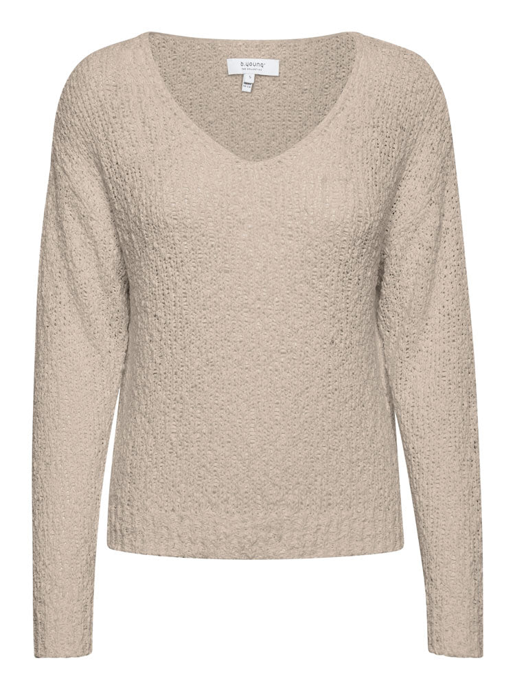 b.young Cement Bymala V Neck Jumper 