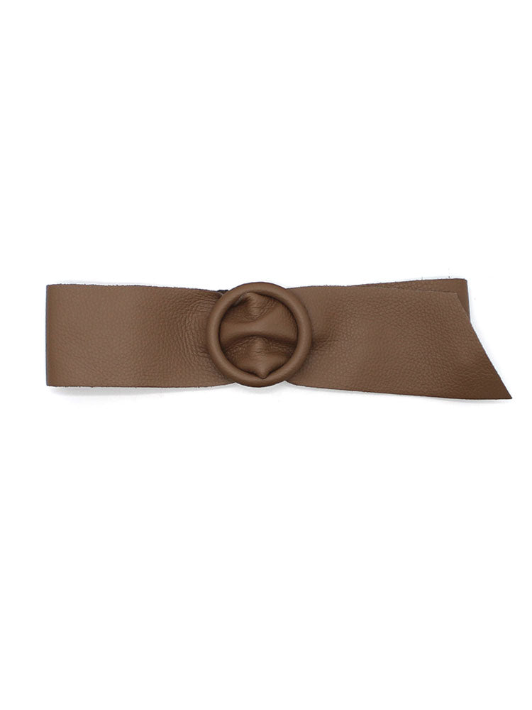 Vimoda Taupe Super Soft Grained Leather Slide Belt 