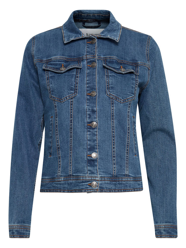 b.young Mid Blue Denim Bypully Jacket