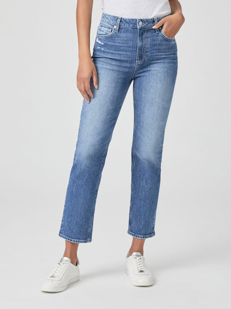 Paige   Canyon Moon Distressed Sarah Straight Ankle Jeans
