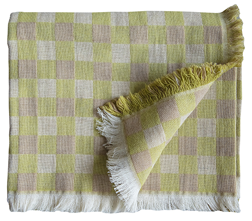 Brita Green Poppy Woven Blanket