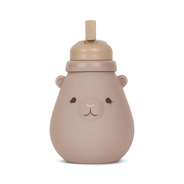 Blush Teddy Silicone Drinking Bottle