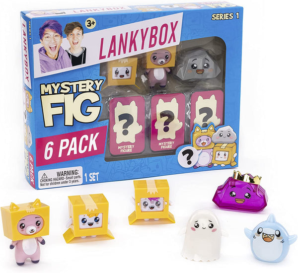  LankyBox Giant Mystery Box: Wearable Boxy case, 2 Figures, one  6” Glow-in-The-Dark Plush, a Squishy , pop-it Fidget Toy, Canny with  pop-Out Sticky, and 3 Stickers : Toys & Games