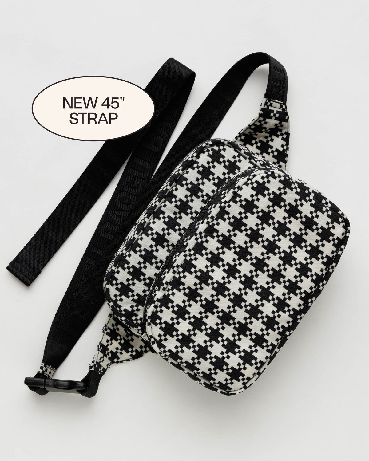 - Fanny Pack - Black And White Pixel Gingham