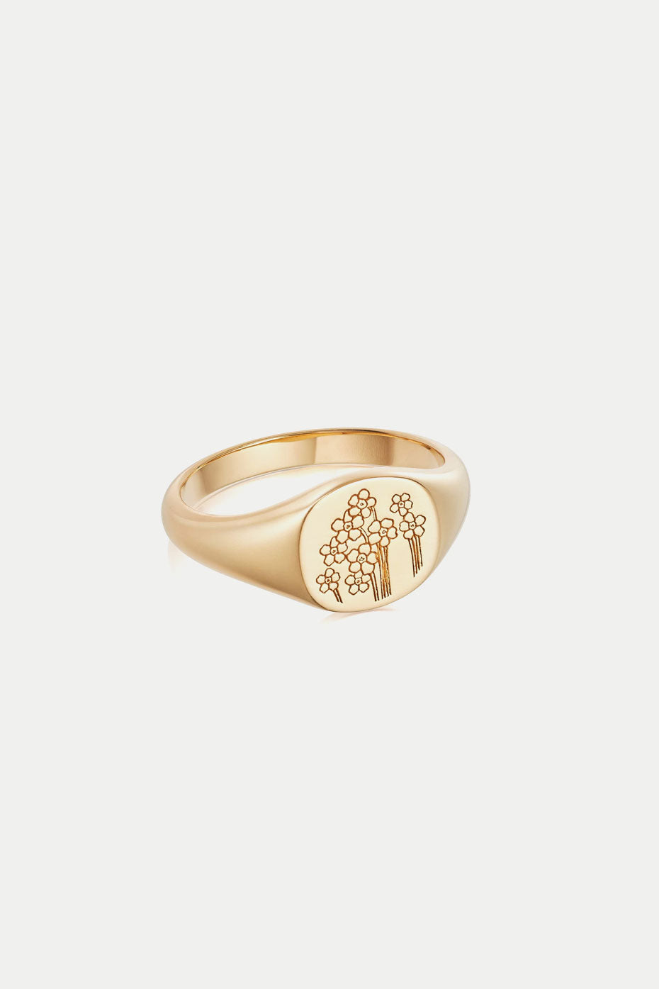 Daisy London Gold Forget Me Not Signet Ring