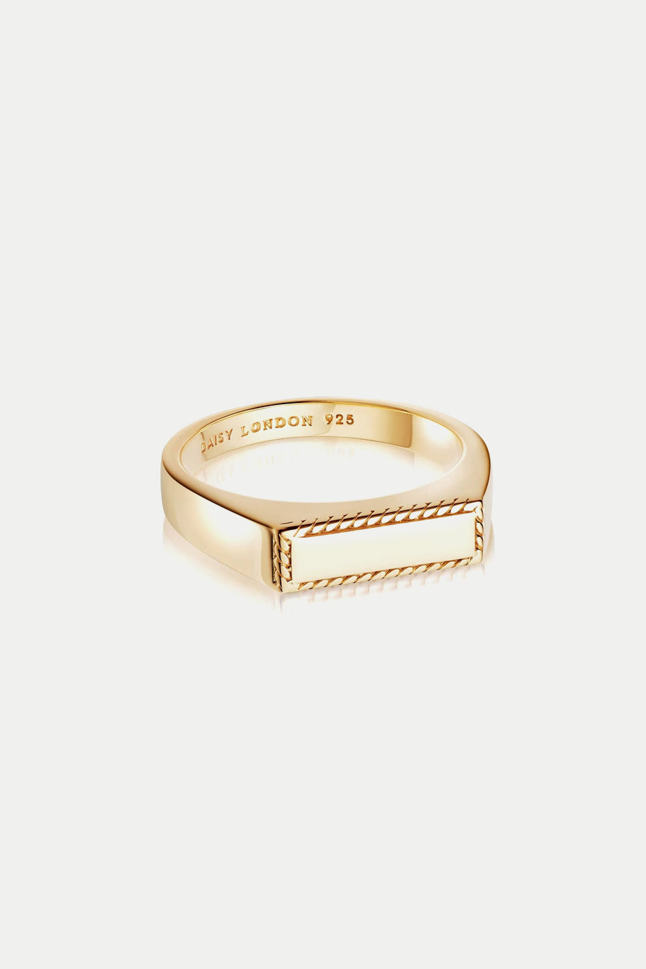 Daisy London 18ct Gold Plate Stacked Rope Signet Ring