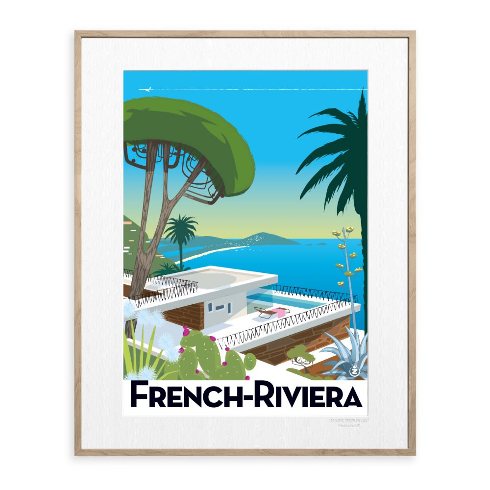 Framed Monsieur Z French Riviera Villa Print