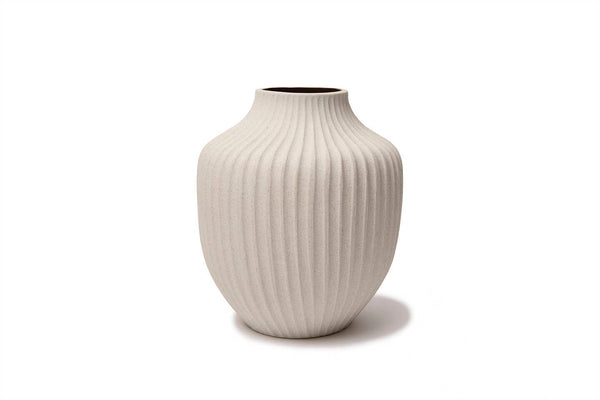 Lindform Kyoto Sand Vase - White Light Deep Line