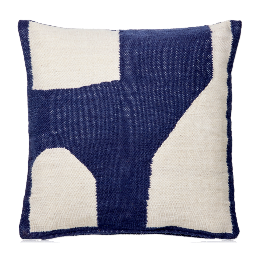 Broste Copenhagen Eilo Cushion Cover Blue with Pad