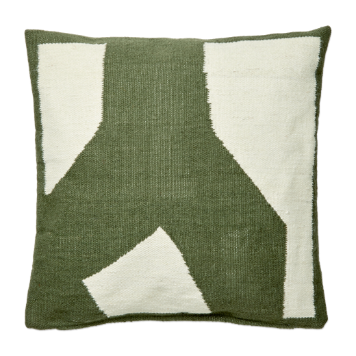 Broste Copenhagen Eilo Cushion Cover Green with Pad
