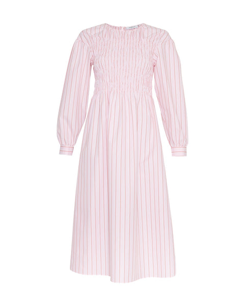 Haida Dress in Pink and White Stripe