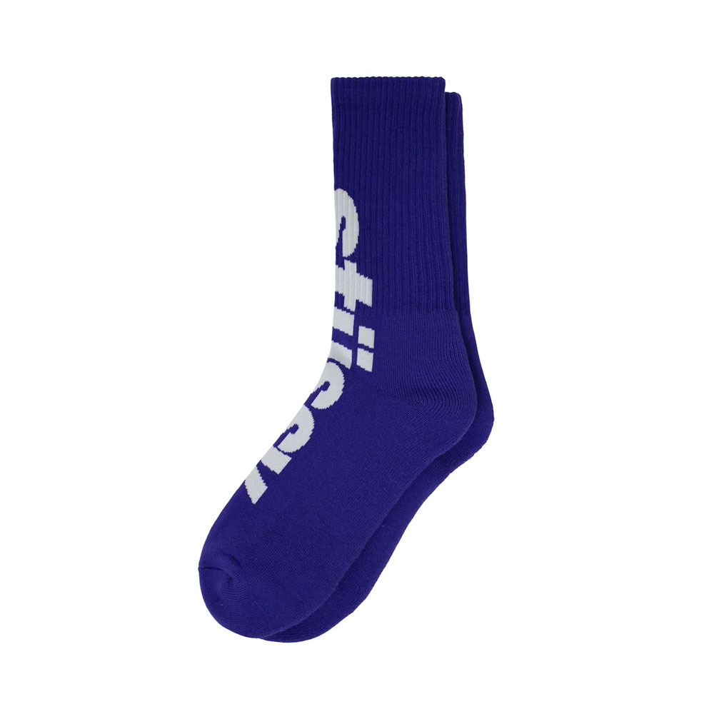 Big Helvetica Crew Socks Purple/black