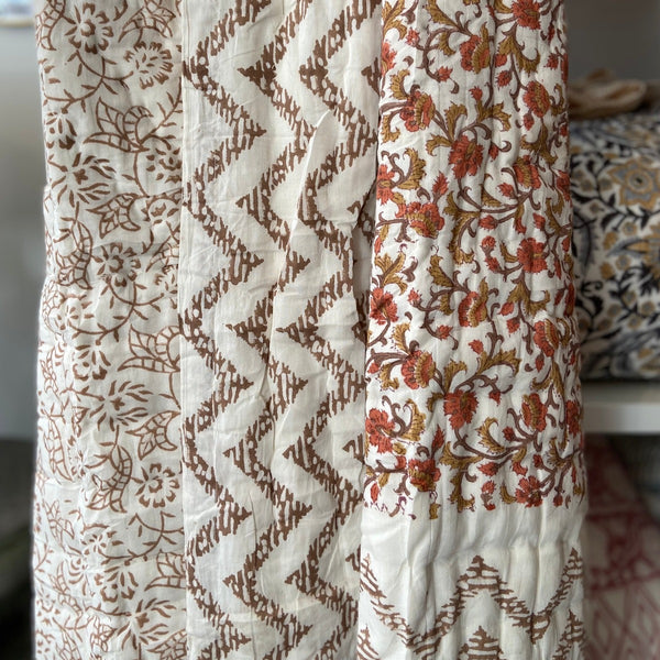 Reversible Block Print Cotton Quilt