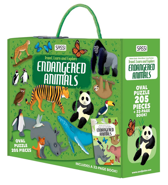 Travel Learn Explore: Endangered Animals Book & Jigsaw