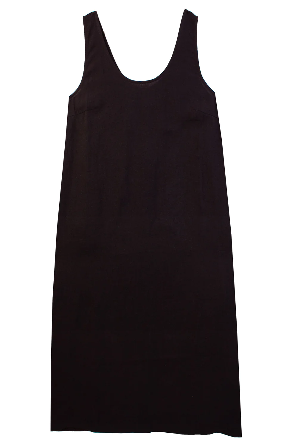 Basic Linen Shift Dress Black