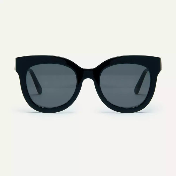 Solid Grey Blue Lens With Mzuri Black Sunglasses