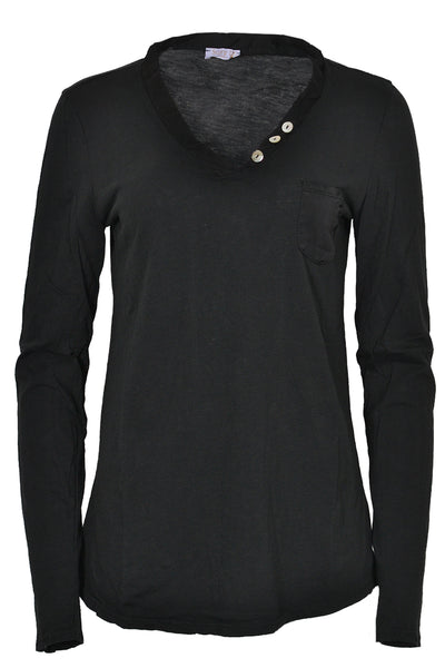 Black Long Sleeves Pocket Top