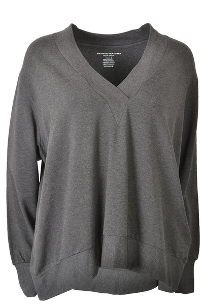 Anthracite M004 Fsw059 Boxy V Neck Sweater