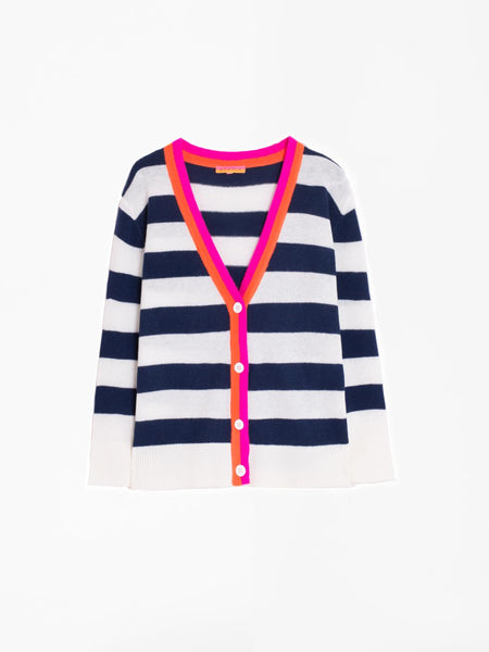 Navy & White Theresa Stripes Cardigan