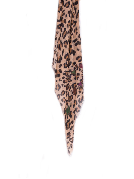 Tan Leopard Twist Scarf