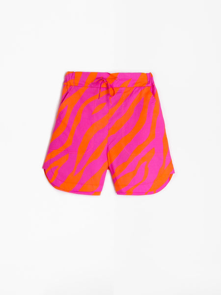 Orange & Pink Martha Tiger Print Shorts