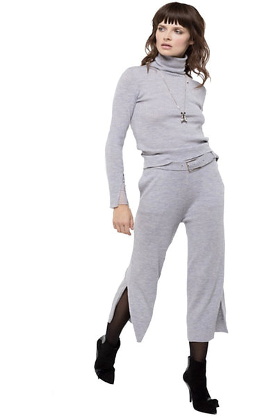 Grey Culottes Rib Trousers