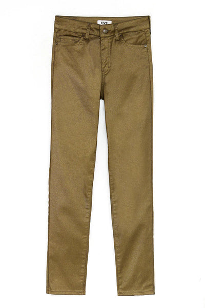 Khaki Gold Coated Kolette Womens Jeans