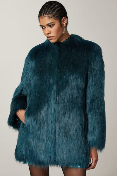 Cedar Velvet Faux Fur Long Hair 2o0024 Jacket