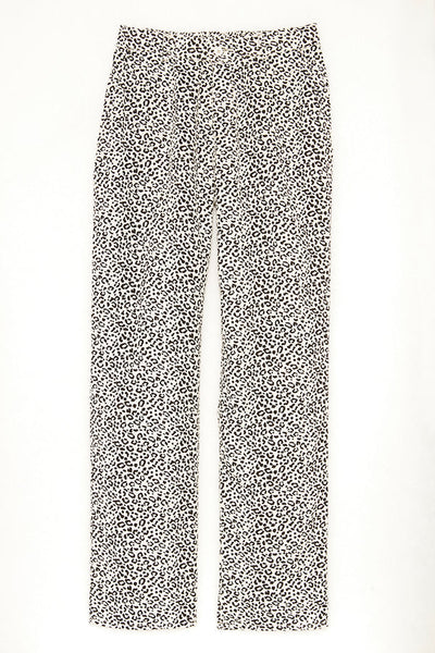 Cream Nelly Loose Leopard Printed Trousers