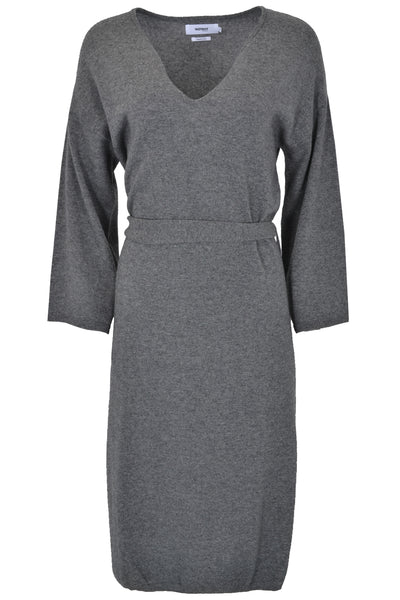 Grey Sweater Dress with Anthracite Belt