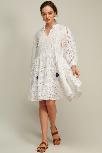 Schiffli White An456 Manchester Dress