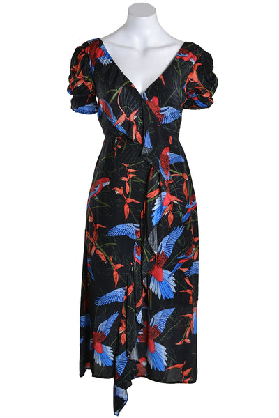 Black Ineazra Midi Parrot Dress