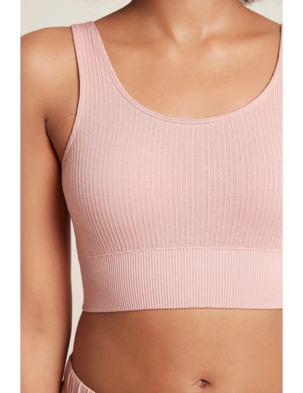 Dusty Pink Ribbed Seamless Bra - Boody