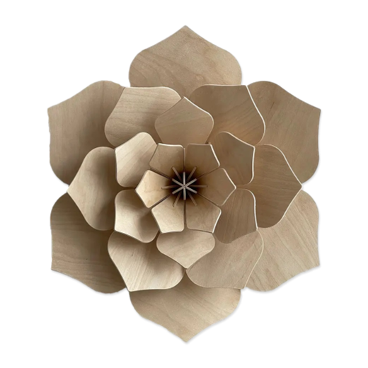 Lovi Flower Wall Decoration 15cm Natural Wood