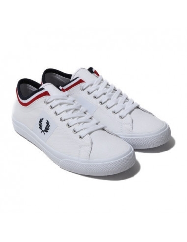Fred Perry Underspin Tipped Cuff Twill White, Navy & Red