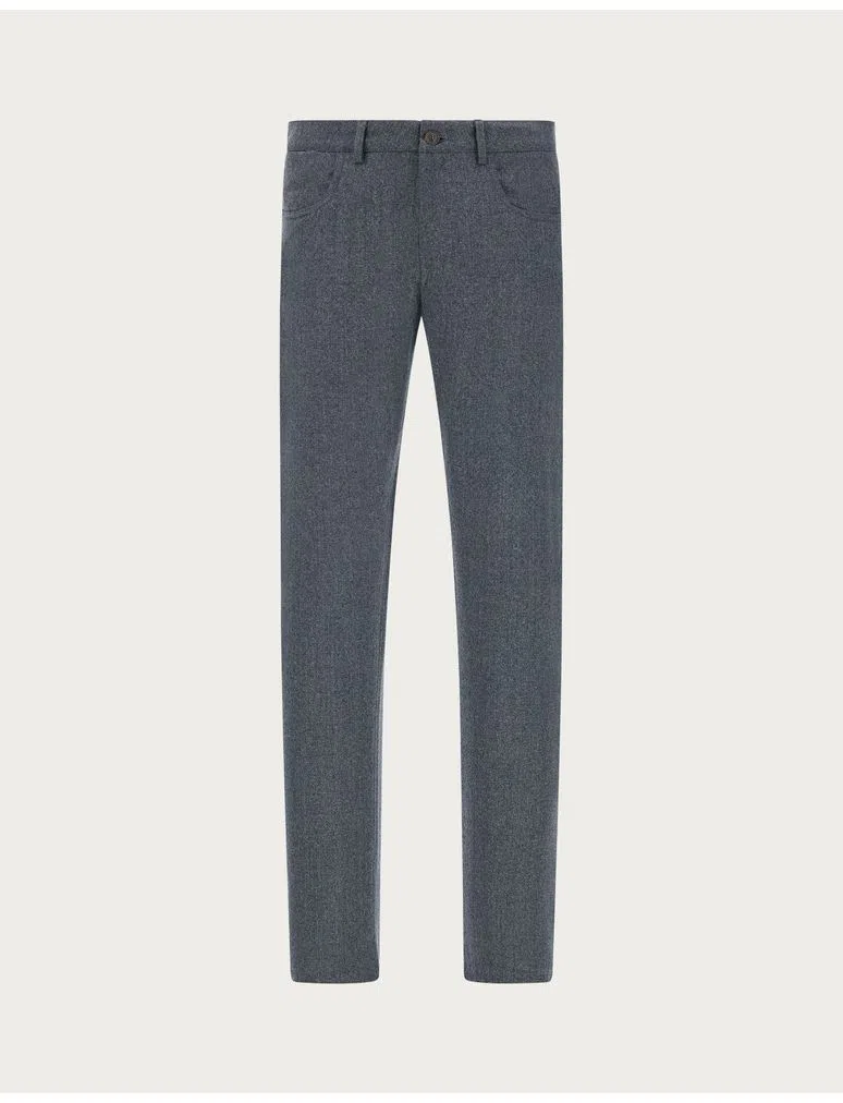 Canali Mid Grey Impeccabile Wool Trousers