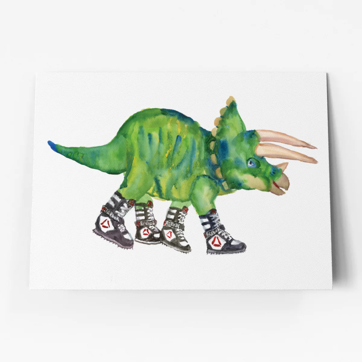 Triceratops in High Tops Birthday Card