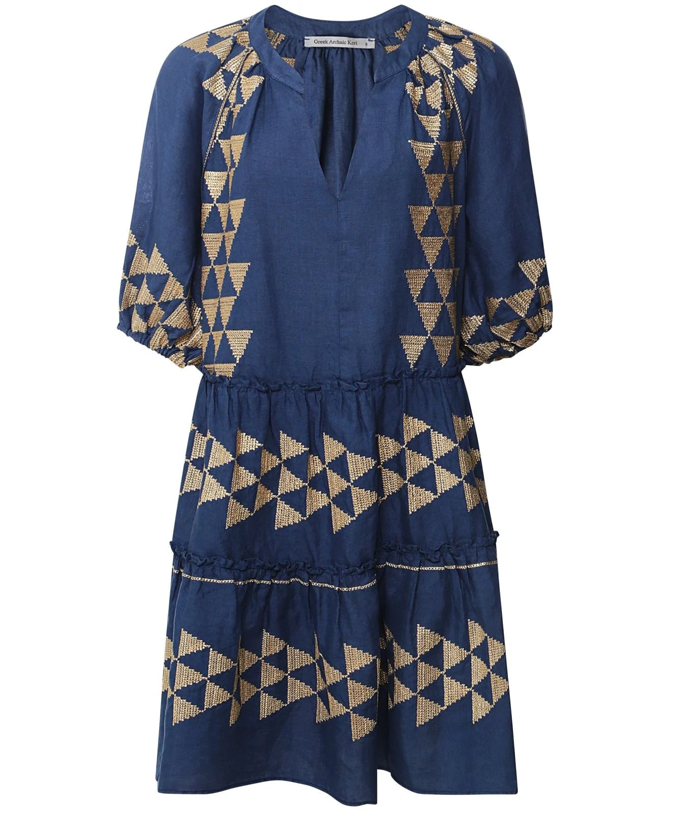 Dress Arrow Chevron In Indigo And Gold 230343