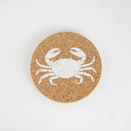 Cork Coaster White Crab
